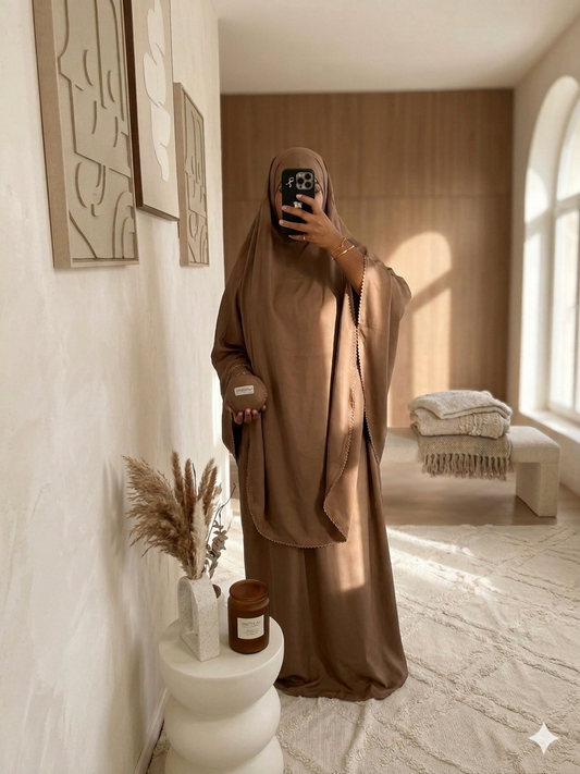 Tenue de prière transportable Sajda Noor — Marron